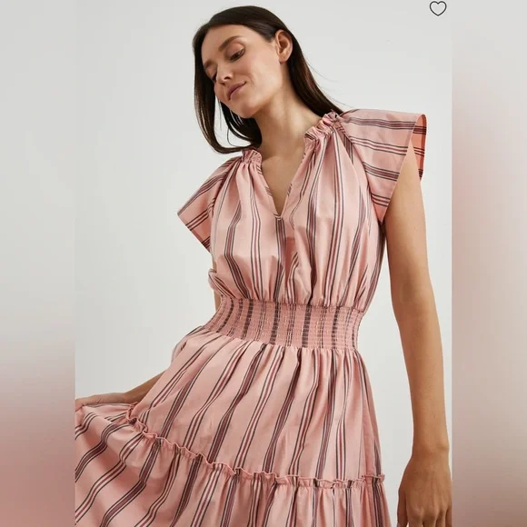 Rails Amelia dress coral navy blue stripes - Picture 2 of 10